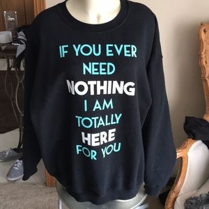 Comfy crew neck black graphic  sweatshirt